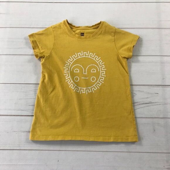 Tea Kids Basic Graphic Yellow Sun T-Shirt Size 8 - Picture 1 of 6
